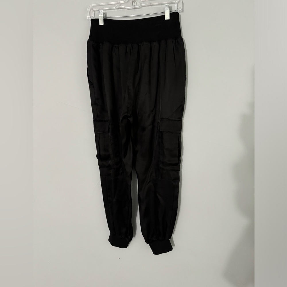Cinq a’ Sept 5 a 7 black satin jogger pant